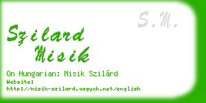 szilard misik business card